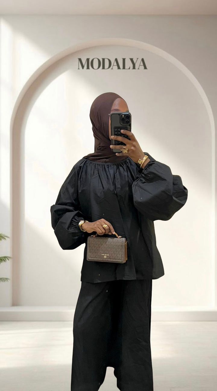 Ensemble Sakina – Blouse Bouffante & Pantalon Large